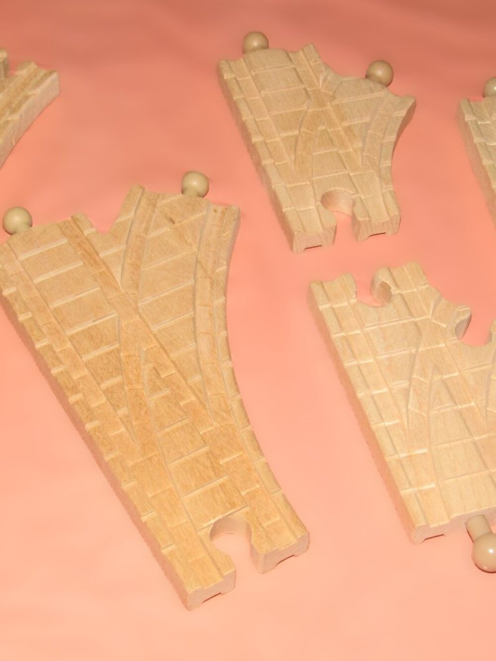 Thomas Wooden Railway Train Track 2 Large 3 Small Split Switch Clickety Clack